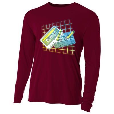 Retro 80's Rewind Cassette Tapes Broken Pencil Cooling Performance Long Sleeve Crew