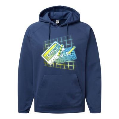 Retro 80's Rewind Cassette Tapes Broken Pencil Performance Fleece Hoodie