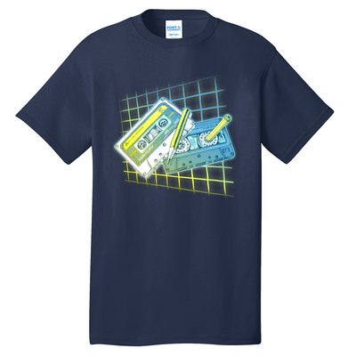 Retro 80's Rewind Cassette Tapes Broken Pencil Tall T-Shirt