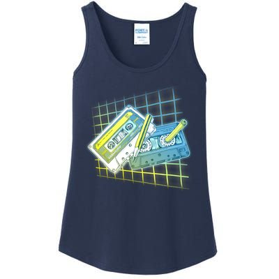 Retro 80's Rewind Cassette Tapes Broken Pencil Ladies Essential Tank