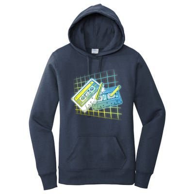 Retro 80's Rewind Cassette Tapes Broken Pencil Women's Pullover Hoodie