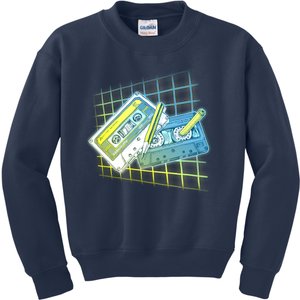 Retro 80's Rewind Cassette Tapes Broken Pencil Kids Sweatshirt