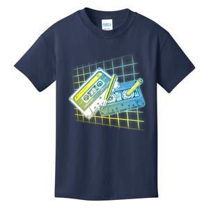 Retro 80's Rewind Cassette Tapes Broken Pencil Kids T-Shirt