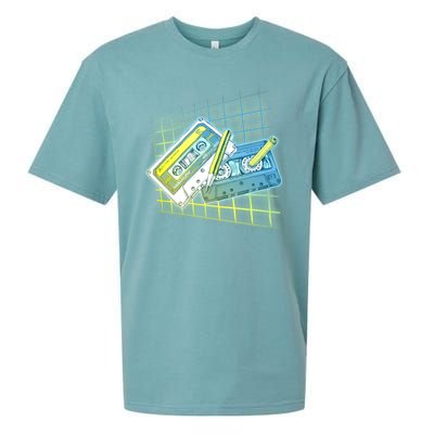 Retro 80's Rewind Cassette Tapes Broken Pencil Sueded Cloud Jersey T-Shirt