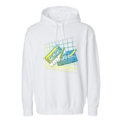 Retro 80's Rewind Cassette Tapes Broken Pencil Garment-Dyed Fleece Hoodie