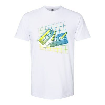 Retro 80's Rewind Cassette Tapes Broken Pencil Softstyle® CVC T-Shirt