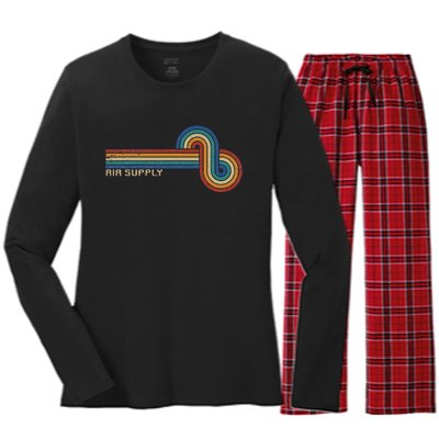 Retro 80s Sunset Air Supply Music Lover Design Women's Long Sleeve Flannel Pajama Set 