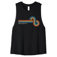 Retro 80s Sunset Air Supply Music Lover Design Women's Racerback Cropped Tank