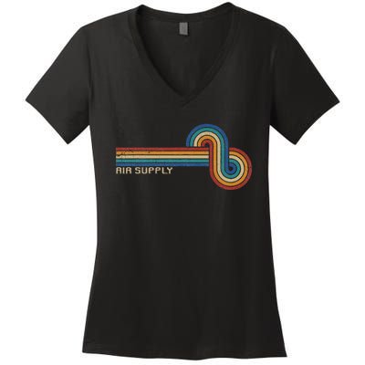 Retro 80s Sunset Air Supply Music Lover Design Women's V-Neck T-Shirt