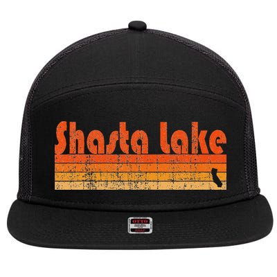 Retro 80s Style Shasta Lake Ca 7 Panel Mesh Trucker Snapback Hat