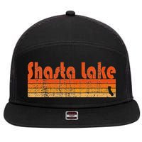 Retro 80s Style Shasta Lake Ca 7 Panel Mesh Trucker Snapback Hat