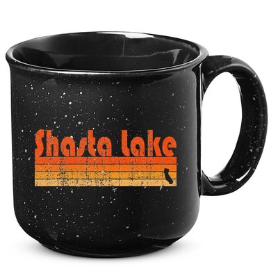 Retro 80s Style Shasta Lake Ca 15oz Campfire Ceramic Mug