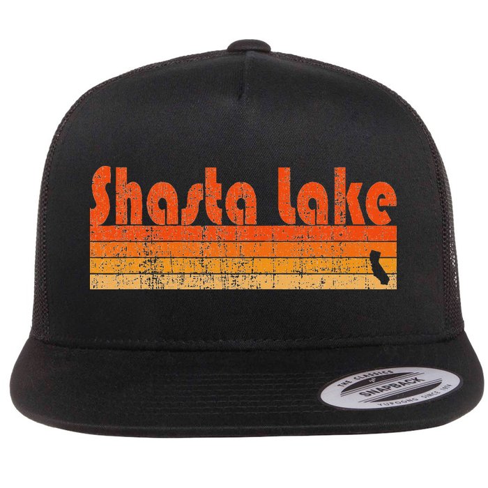 Retro 80s Style Shasta Lake Ca Flat Bill Trucker Hat