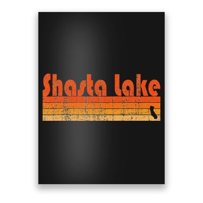 Retro 80s Style Shasta Lake Ca Poster