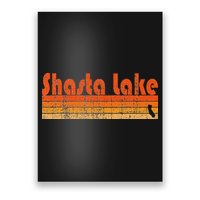 Retro 80s Style Shasta Lake Ca Poster