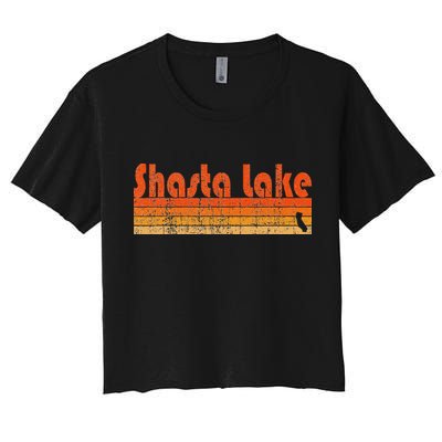 Retro 80s Style Shasta Lake Ca Women's Crop Top Tee