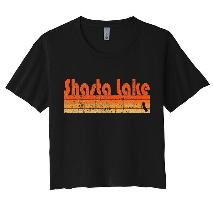 Retro 80s Style Shasta Lake Ca Women's Crop Top Tee