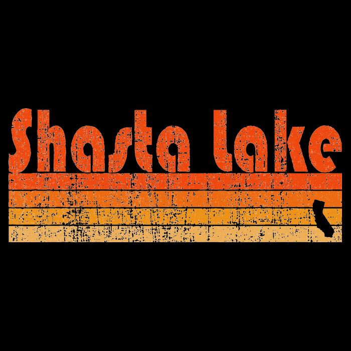 Retro 80s Style Shasta Lake Ca Women's Crop Top Tee