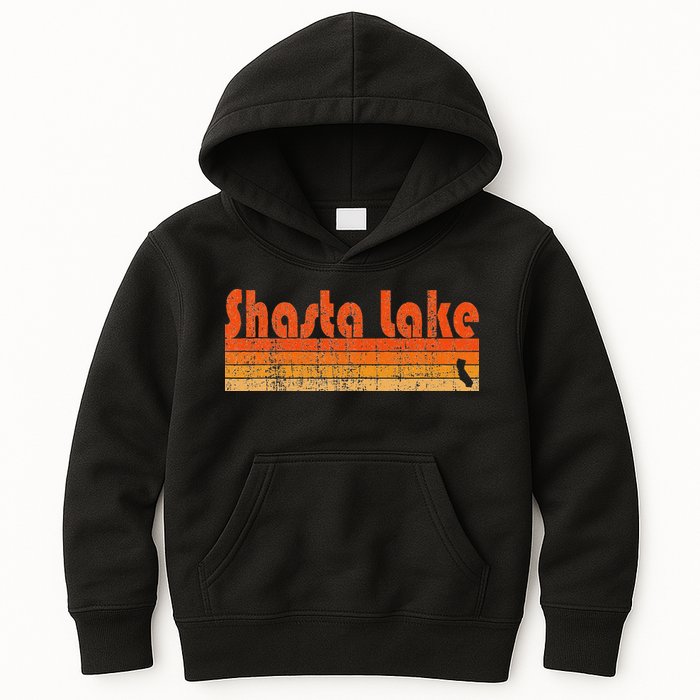 Retro 80s Style Shasta Lake Ca Kids Hoodie