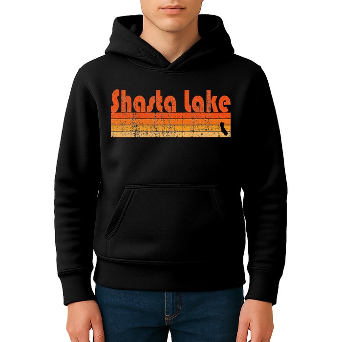 Retro 80s Style Shasta Lake Ca Kids Hoodie