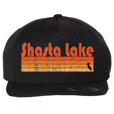 Retro 80s Style Shasta Lake Ca Wool Snapback Cap