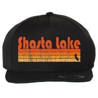 Retro 80s Style Shasta Lake Ca Wool Snapback Cap