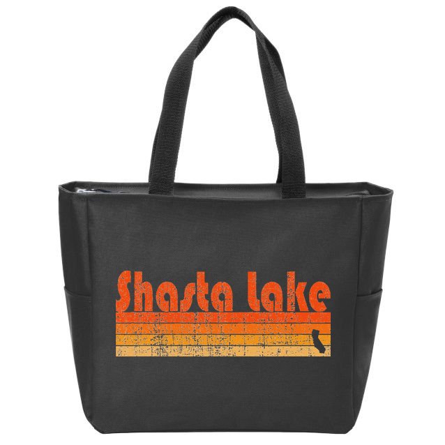 Retro 80s Style Shasta Lake Ca Zip Tote Bag
