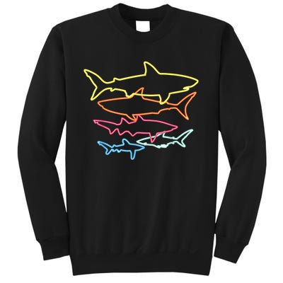 Retro 80s Shark Clothes Shark Party Sweatshirt