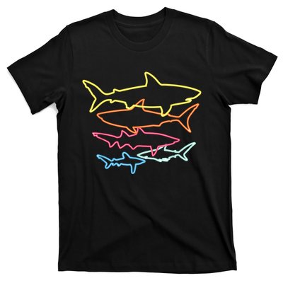 Retro 80s Shark Clothes Shark Party T-Shirt