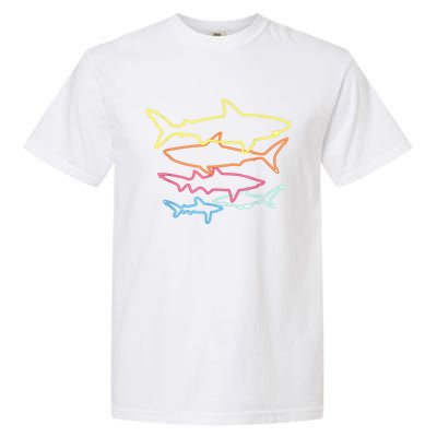 Retro 80s Shark Clothes Shark Party Garment-Dyed Heavyweight T-Shirt