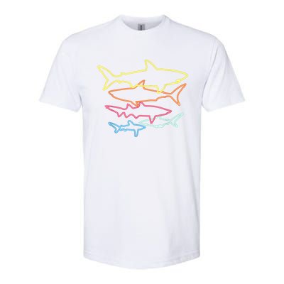 Retro 80s Shark Clothes Shark Party Softstyle CVC T-Shirt