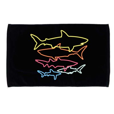 Retro 80s Shark Clothes Shark Party Sharks Microfiber Hand Towel