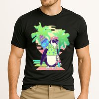 Retro 80's Tropical Surfer Penguin Cooling Performance Crew T-Shirt