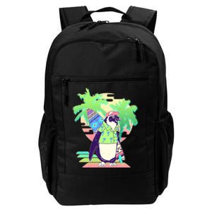 Retro 80's Tropical Surfer Penguin Daily Commute Backpack