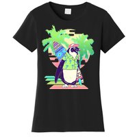 Retro 80's Tropical Surfer Penguin Women's T-Shirt