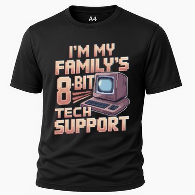 Retro 8bit Unpaid Tech Support Family Humor Pixel Computer Gift Cooling Performance Crew T-Shirt
