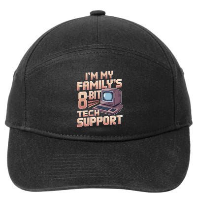 Retro 8bit Unpaid Tech Support Family Humor Pixel Computer Gift 7-Panel Snapback Hat
