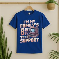 Retro 8bit Unpaid Tech Support Family Humor Pixel Computer Gift T-Shirt