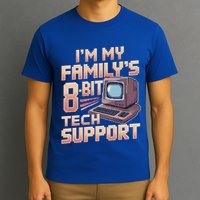 Retro 8bit Unpaid Tech Support Family Humor Pixel Computer Gift T-Shirt