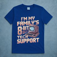 Retro 8bit Unpaid Tech Support Family Humor Pixel Computer Gift T-Shirt