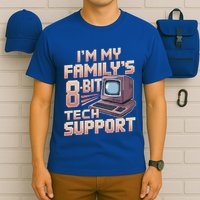 Retro 8bit Unpaid Tech Support Family Humor Pixel Computer Gift T-Shirt