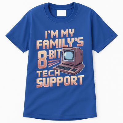 Retro 8bit Unpaid Tech Support Family Humor Pixel Computer Gift Tall T-Shirt