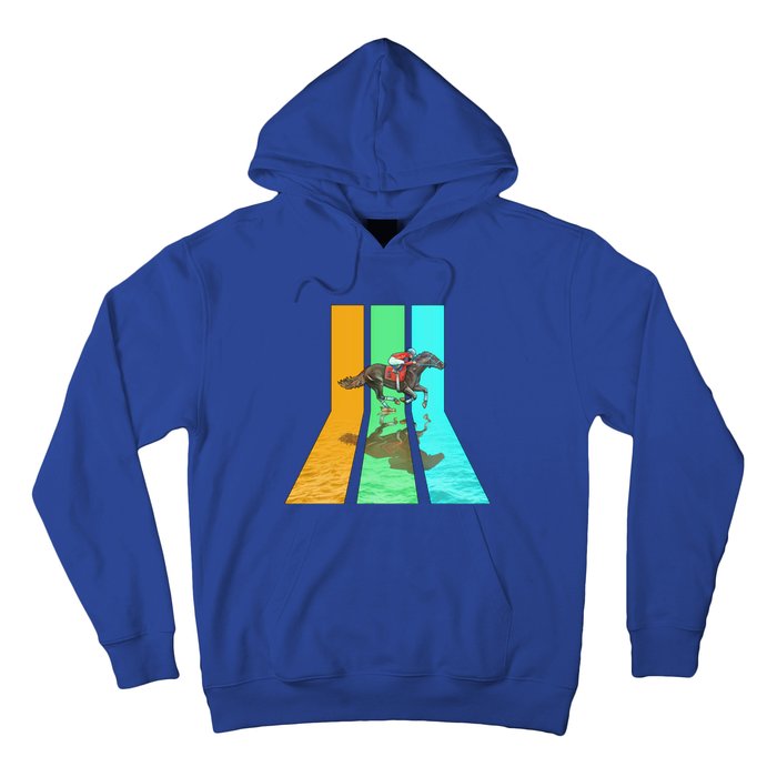 Retro 80s Vintage Style Horse Racing Gift Hoodie