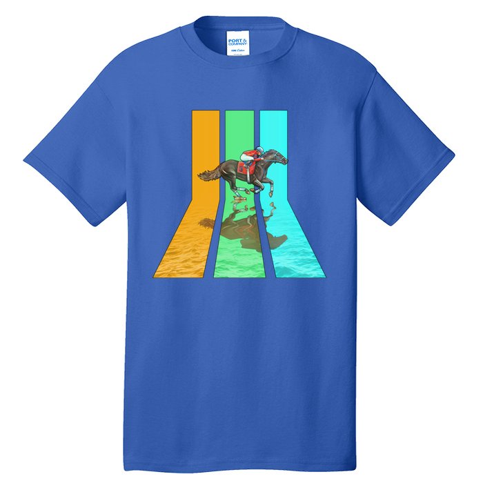 Retro 80s Vintage Style Horse Racing Gift Tall T-Shirt