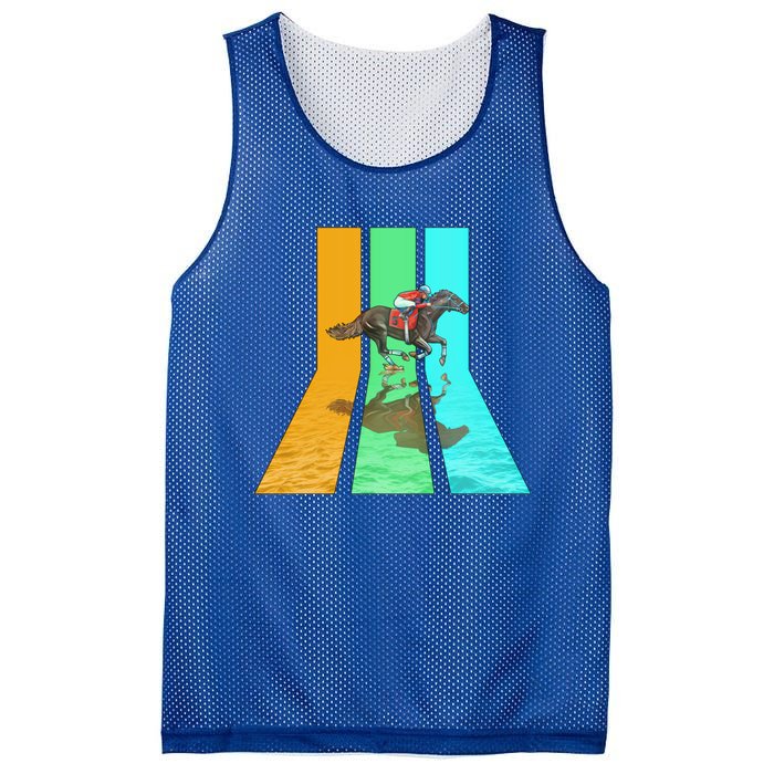 Retro 80s Vintage Style Horse Racing Gift Mesh Reversible Basketball Jersey Tank