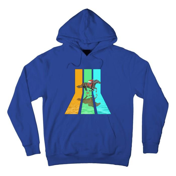 Retro 80s Vintage Style Horse Racing Gift Tall Hoodie