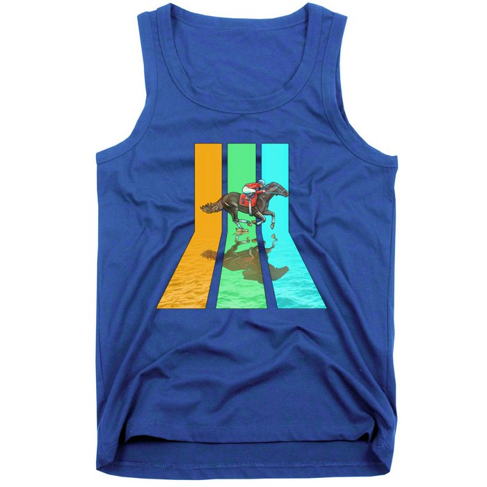 Retro 80s Vintage Style Horse Racing Gift Tank Top