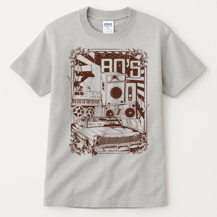 Retro 80's Vintage Classic Car Boombox Graphic Tall T-Shirt