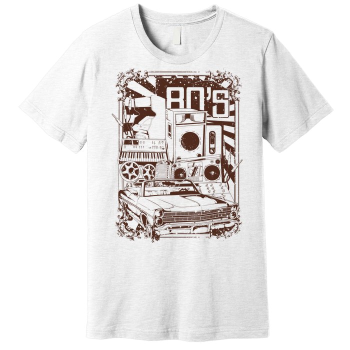 Retro 80's Vintage Classic Car Boombox Graphic Premium T-Shirt