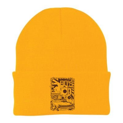 Retro 80's Vintage Classic Car Boombox Graphic Knit Cap Winter Beanie